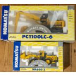 2 Komatsu Manufactured by Joal 1:50 scale Construction Vehicles, WA600-3 Wheel Loader, And a