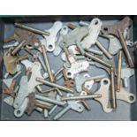 50 old wind up toy keys for clockwork toys. Makes include, Tri-ang, Tri-ang Minic, Hornby, Schuco,