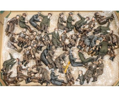40+ Bespoke seated figures for Antique toy cars. They are all dressed in period clothing, with long coat, hat and goggles. Bo