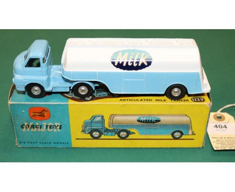 Corgi Major Toys Articulated Milk Tanker (1129). A first type, with the Bedford S type tractor unit and tanker in light blue 