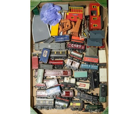 Quantity of Mainly Hornby oo gauge rolling stock and 2 small locos and accessories, Includes, 2 tenders, Pullman coach, Mail 