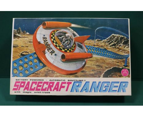 Spacecraft Ranger with Magic orbit-track toy made in Japan By Alps from 1960s.Battery powered, automatic shuttling. Boxed wit