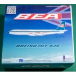 A 1:200 scale N Flight BEA airtours Boeing 707-436, Reg G-APFK. In BEA red, white and blue livery.