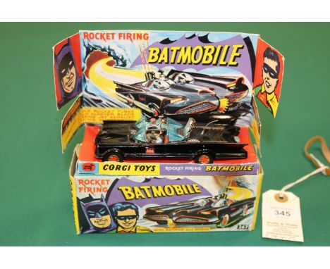 Corgi Toys Batmobile (267). Complete with figures of Batman &amp; Robin, All glass is intact and so is the antenna, Suspensio