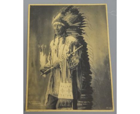 Frank A. Rinehart portrait of a Native American Indian titled 'Rocky Bear, Sioux' platinum print on card No.?503, copyright 1