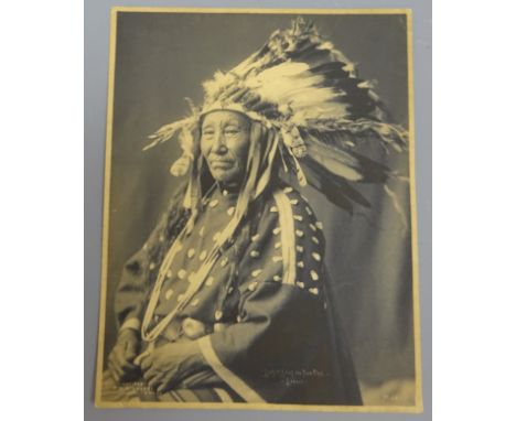 Frank A. Rinehart portrait of a Native American Indian titled 'Susie Shot in the Eye, Sioux' platinum print on card No.1541, 