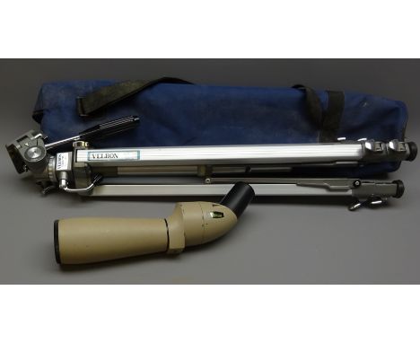 Viking 45X zoom spotting scope with 60mm objective lens L35cm and a Velbon studio pro 'AG' tripod, with case   Condition Repo