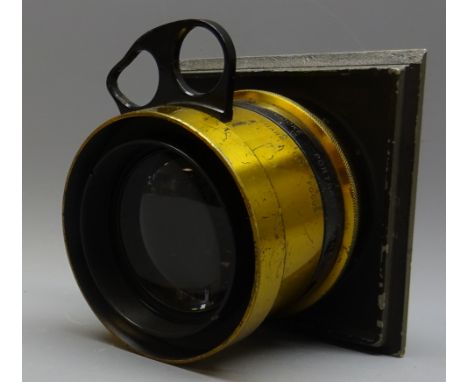 Taylor Hobson Cooke Portrait Anastigmat f/4.5 10½" Series II E brass Lens,with focusing knuckles, serial no. 261348   Conditi