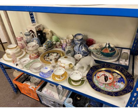 Spode Italian teaware, cabinet cups and saucers, Villeroy & Boch teapot, Doulton figure, etc.