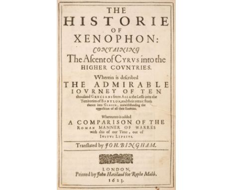 Xenophon. The Historie of Xenophon containing The Ascent of Cyrus into the Higher Countries. Wherein is described the admiral