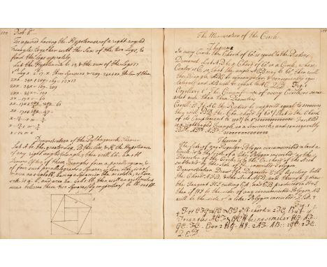 Mathematics Notebook. A manuscript maths and commonplace notebook, seemingly compiled by Robert Parker, of Elwick, County Dur