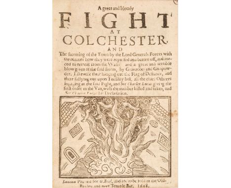 Essex. A sammelband of 27 English Civil War pamphlets mostly relating to the siege of Colchester, Essex, 1648, comprising:1. 