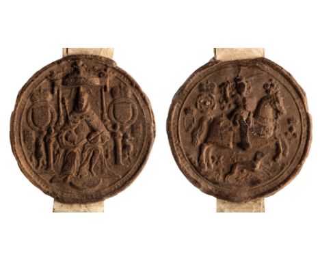 * Somerset Deeds. A group of three vellum deeds relating to Somerset, 1604, 1619 &amp; 1626, the first A General pardon (lett