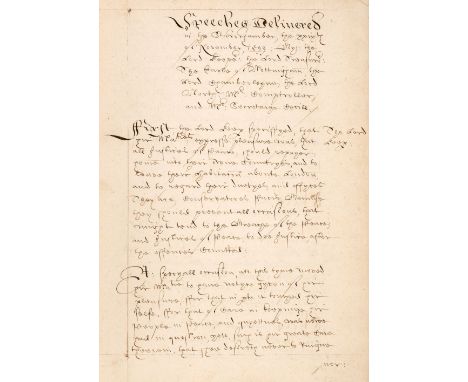 * The Essex Rebellion. 'Speeches Delivered in the Starrchamber, the xxixth of November, 1599: the Lord Keeper: the Lord Treas
