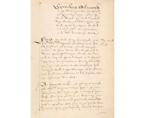 * The Essex Rebellion. 'Speeches Delivered in the Starrchamber, the xxixth of November, 1599: the Lord Keeper: the Lord Treas