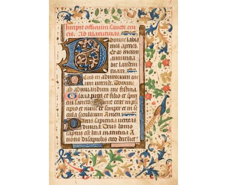 Book of Hours, Use of Rome, in Latin. Illuminated manuscript on vellum [Southern Netherlands, probably Bruges, c. 1460], ii +