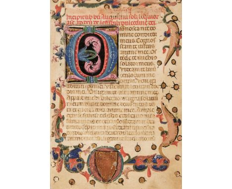 Augustine (Saint, Bishop of Hippo, 354-430 A.D.). Soliloquia animae ad deum, Italian, 15th century, manuscript in brown and r