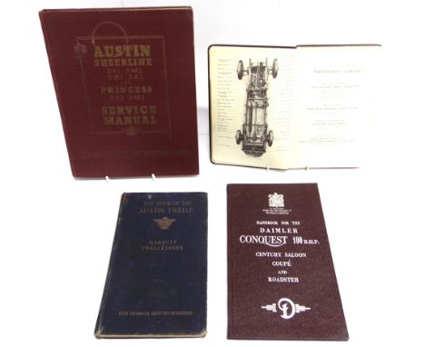 AUTOMOBILIA - HANDBOOKS &amp; MANUALS  comprising a Handbook for the Daimler Conquest 100 B.H.P. Century Saloon, Coupe and Ro