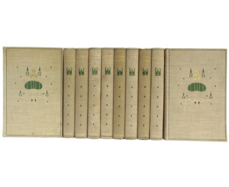 [BOOKS]. CLASSIC LITERATURE, POETRY  Various, ten volumes, The Gresham Publishing Co., London, no date, uniform Art Nouveau g