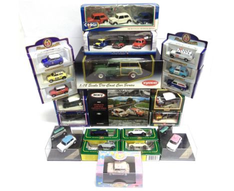 ASSORTED DIECAST MODEL MINIS  by Kyosho (1), Corgi (6), Vitesse (2) and others, each mint or near mint and boxed.