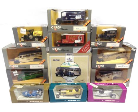TWELVE ASSORTED DIECAST MODEL VEHICLES  by Corgi (9), and Brumm (3), each mint or near mint and boxed.