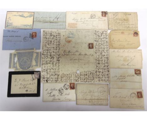 STAMPS - GREAT BRITAIN & OTHER Assorted franked letters and covers, most early-late 19th century, (14 items).Please note that