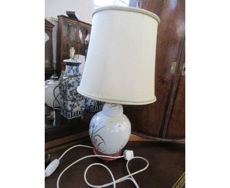 A table lamp, (based formed from a ginger jar)