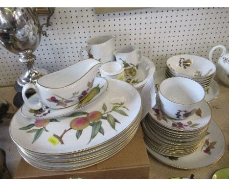 A collection of Royal Worcester Evesham pattern dishes, jugs etc