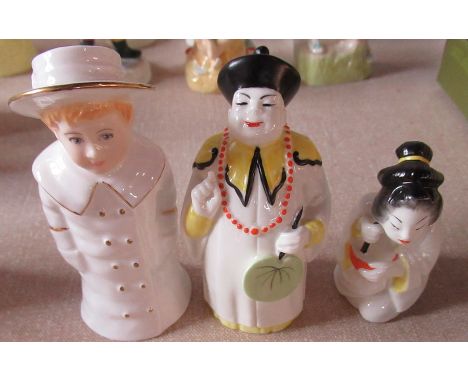 3 Royal Worcester candle snuffers, Boy with Boater, Mandarin, Japanese Girl, all are in good condition