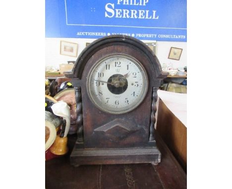 An oak cased bulle mantel clock