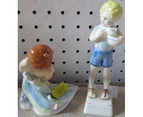 2 Royal Worcester figures, Old Friends, Little Mermaid, all are in good condition
