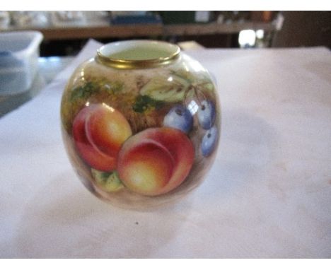 A Royal Worcester vase, painted with fruit by Roberts, shape number 2491,&nbsp;good condition