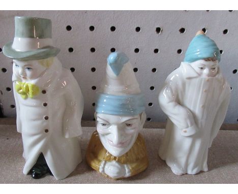 3 Royal Worcester candle snuffers, Budge, Punch, Toddy, all are in good condition
