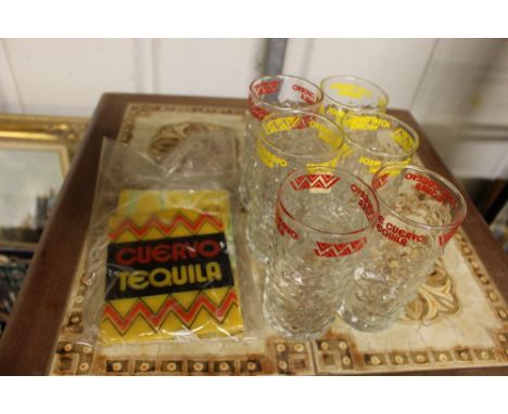 A set of six 1970's tequila glasses etc.