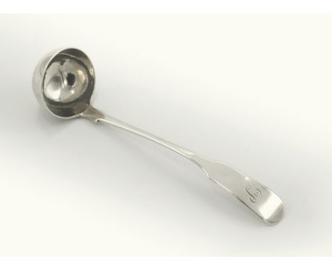 A rare Scottish Provincial silver fiddle pattern toddy ladle William Hannay, Paisley, assayed Edinburgh 1809, the terminal in