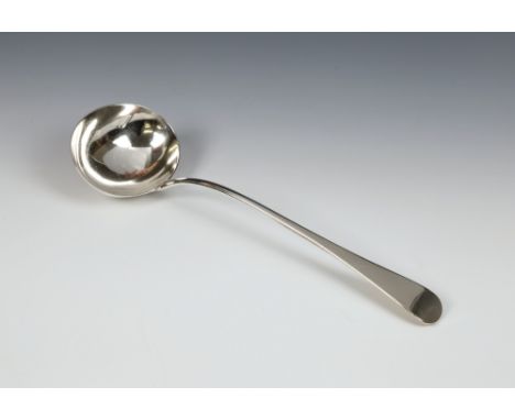 A George III silver Old English pattern soup ladle William Eley & William Fearn, London 1781, of typical form, 12¾in (32.5cm.