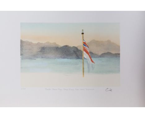 HRH Charles, The Prince of Wales (British, b. 1948)'Double Haven Bay, Hong Kong from HMY Britannia', lithograph in colours wi