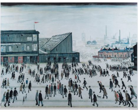 Laurence Stephen Lowry, RA (British, 1887-1976)Going to the Match, limited edition coloured print, signed 'L S Lowry' in penc