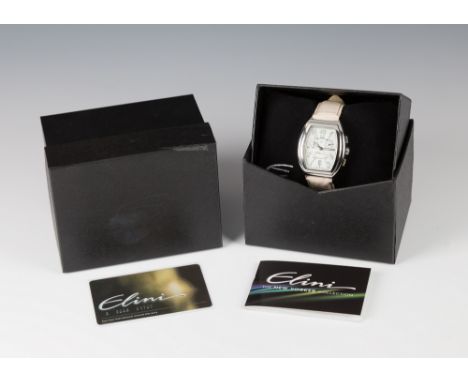 An Elini New Yorker Swiss ladies wrist watchmodel no. X-108, the white Art Deco style dial with lumed Arabic numerals and sub