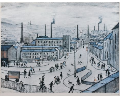 Laurence Stephen Lowry, RA (British, 1887-1976)Huddersfield, limited edition coloured print, signed 'L S Lowry' in pencil low