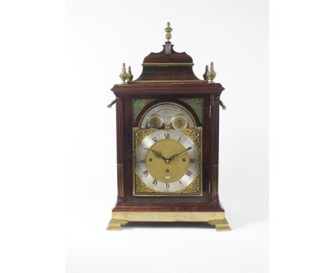 Eardley Norton: A George III mahogany and gilt brass mounted musical table clock, third quarter 18th century, the 7.75inch ar