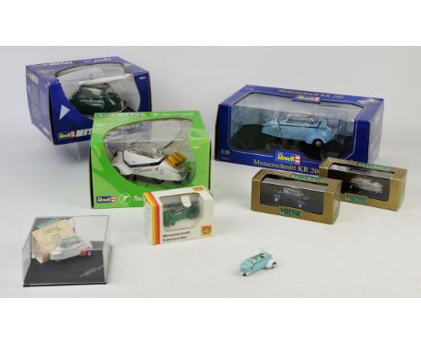 BMW Isetta model cars, various models such as Police Car , Fire Engine, some with camper. Made by Revell, Vitesse and more (1