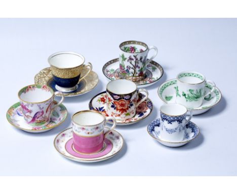 Collection of coffee cans and saucers to include Royal Worcester, Royal Doulton etc 