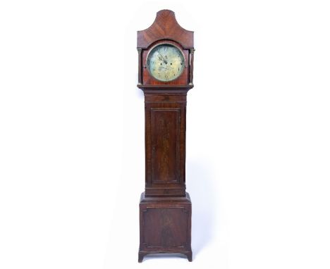 Mahogany cased longcase clock George III, engraved brass dial with Arabic numerals, indistinctly signed Bristol, 47xm wide x 