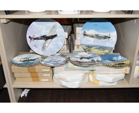 A selection of ceramic display plates with RAF aviation interest Royal Doulton Heroes of the Sky