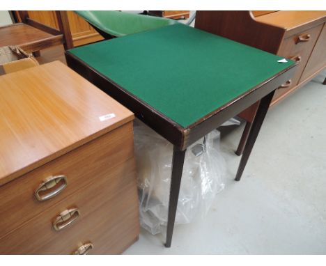 A traditional folding card table