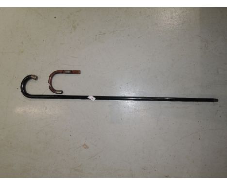 A vintage HM silver walking stick and similar broken handle