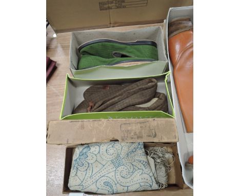 A vintage tapestry/cutwork kit with thread in vintage box