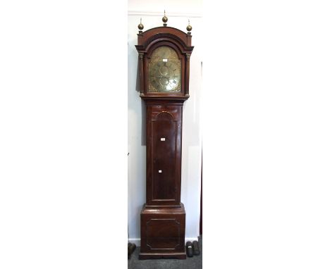 Robert Burfield, Arundel, a late-18th century mahogany long case clock, the case with two-stage moulded and Greek key cornice