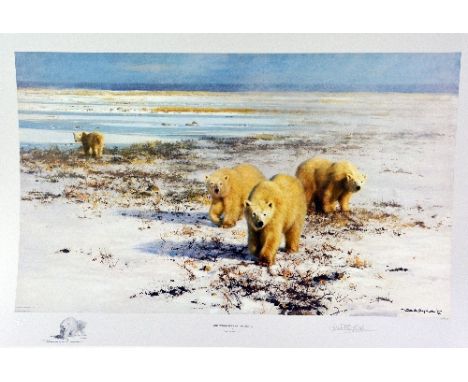 DAVID SHEPHERD, 'LONE WANDERERS OF THE ARCTIC', a limited edition print 6/1500, signed and numbered in pencil, gallery blind 